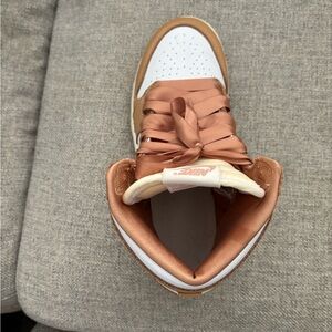 Nike Kids Satin Lace Sneakers - White and Tan